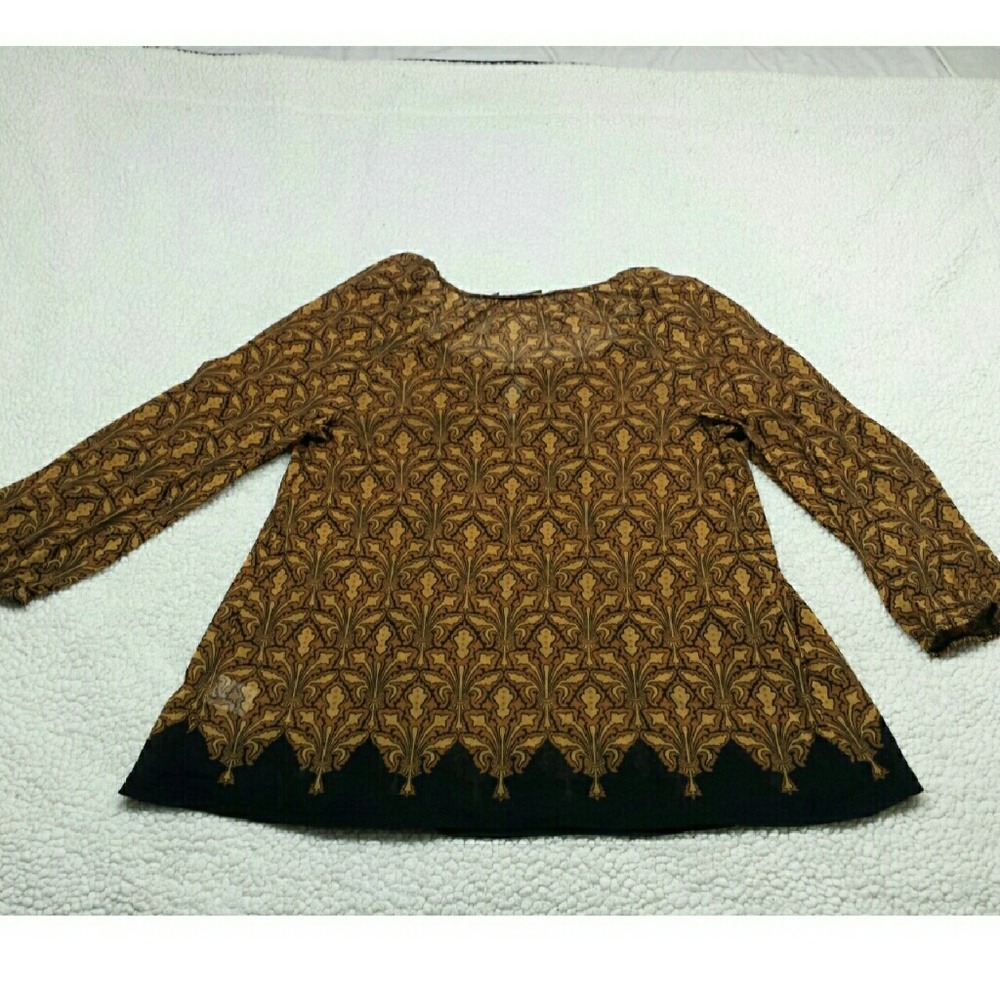 APT. 9 boho blouse size S brown tones with black - Picture 2 of 4